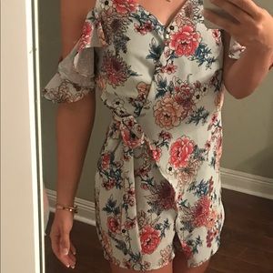 Floral wrap romper
